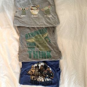 3 pack boy’s Star Wars shirt sleeve graphic tees.